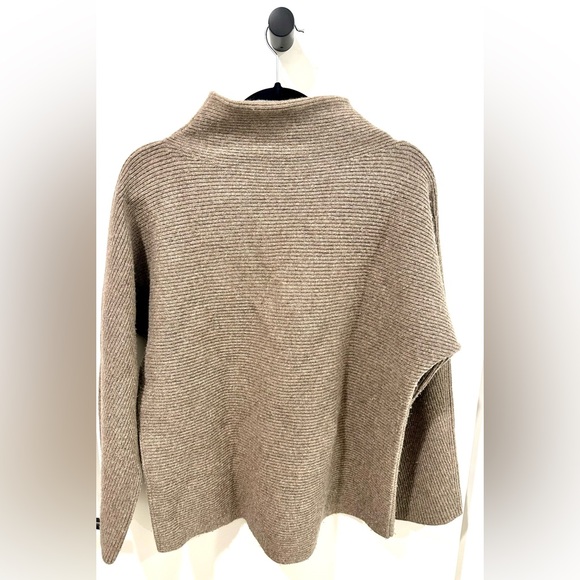 Vince mock neck wool cashmere sweater two tone funnel neck XS